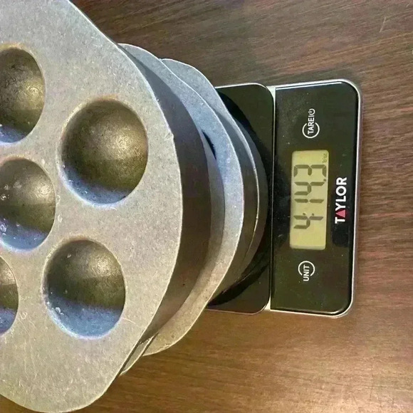 4 Escargot/ebelskiver Pans. 6 Compartment. Vintage. Metal. Heavy. Pre-owned - Picture 10 of 10